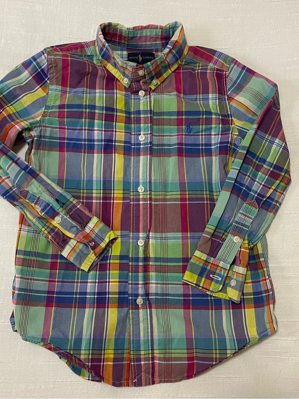 Ralph Lauren Boys' Multicolor Plaid Button-Down Shirt
